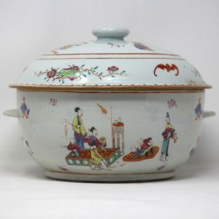 Large Chinese Famille Rose 18th Century Tureen Dinner Service Kamcheng