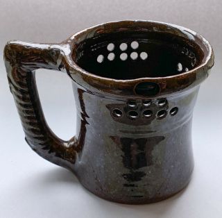 George Ohr Puzzle Mug C.  1898 - 1903 Mad Potter Of Biloxi Pottery
