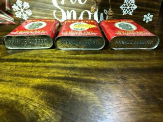 VINTAGE PRINCE ALBERT TOBACCO CRIMP CUT FOR PIPE AND CIGARETTE TIN 3 pack 3