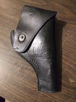 Vintage Us Army Leather Black Holster For.  38 - Mfg Bolen Lea.  Prod.