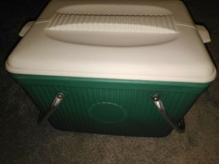 Vintage Poloron Alpine Cooler Light Teal Green Ice Chest Vacucel Insulated