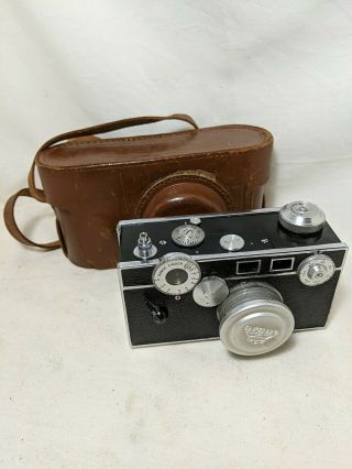 Argus " The Brick " Rangefinder 50mm Camera Cintar Lense W/ Leather Case Vintage