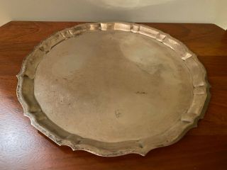 14 " Gorham Sterling Silver Round Chippendale Pattern Tray,  37 Troy Ounces; 42613
