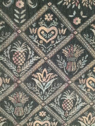 Vtg Goodwin Weavers Cotton Fringed Tapestry Throw Blanket Heart Wheat Pineapple