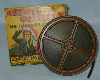 Vintage Abbott & Costello No Indians 16mm Film,  Box,  Plays Fine