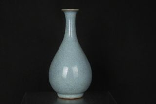 Fine Antique Chinese Celadon - Sky Blue Under Glaze Micro - Crackling Bottle Vase 3