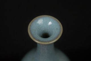 Fine Antique Chinese Celadon - Sky Blue Under Glaze Micro - Crackling Bottle Vase 5