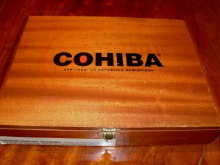 Cohiba Santiago La Republica Dominicana Empty Wooden Cigar Box With Clasp Lock