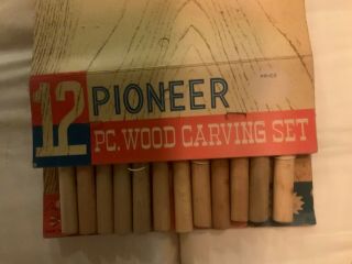 Vintage Pioneer 12 Piece Wood Carving Set