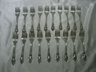 Lunt Eloquence Sterling Silver Set Of 19 Salad Forks 808 Grams