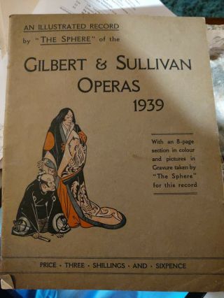 The Gilbert & Sullivan Operas Illustrated Season 1939 Photographs Color Vintage