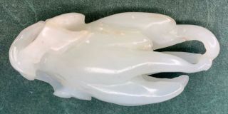 Fine Chinese Qing Period Carved White Jade Antique Buddha Hand Pendant