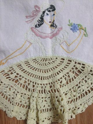 Vintage Crochet Embroidered Dresser Scarf Runners Doily Women Flapper 3