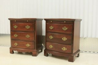 Pennsylvania House Bow Front Cherry Nightstands - Pair