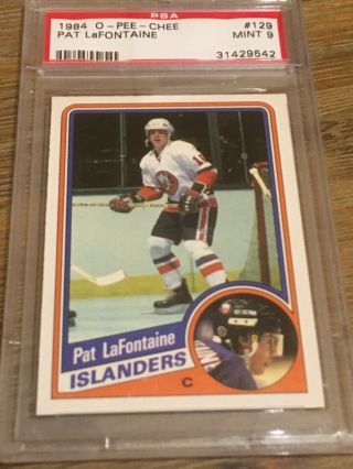 1984 - 85 Opc O - Pee - Chee Pat Lafontaine Psa 9 129 Rookie Rc Ny Islanders