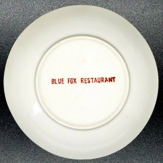 Vintage Blue Fox Restaurant San Francisco Round 4 1/2 