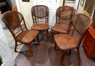 Palecek Antique Brown Cane Side Chair.  No.  7735 - 83