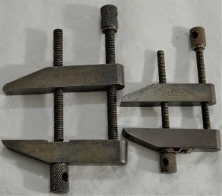 Vintage Starrett No.  161a & 161b Tool & Die Makers Machinist Parallel Jaw Clamps