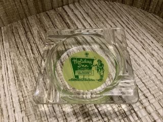 Vintage Mid - Century Modern Holiday Inn Hotel Advertisement Ashtray Glass