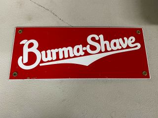 Vintage Burma Shave Porcelain Sign Gas Motor Service Station Pump Oil Barbershop
