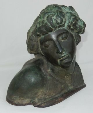 Vintage Or Antique Bronze Bust Of Michelangelo 