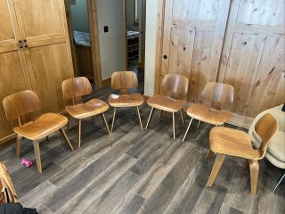 Set Of 6 herman miller eames lounge/dining chairs 6