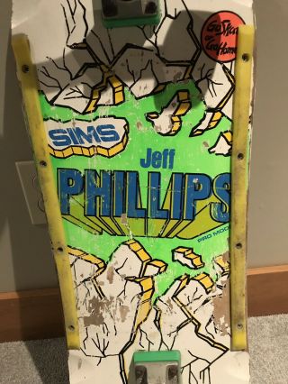 Vintage OG Jeff Phillips Sims Skateboard Complete W/ Independent Trucks / Powell 3