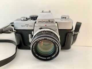 Vintage 35mm Minolta Srt101 Camera Leather Case & Strap