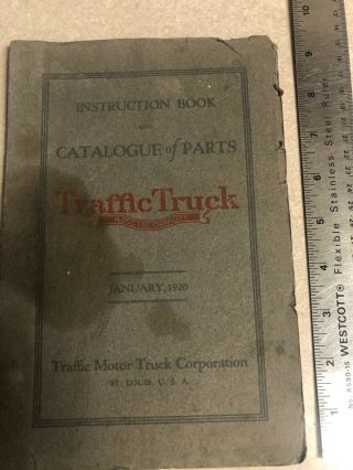 Vintage 1920 Traffic Truck Parts List Book Traffic Motor Truck Corporation
