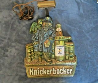 Vintage Knickerbocker Lighted Beer Sign Sea Captain & Parrot Great