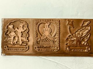 Vintage Copper Calendar 6 Months With People Letterpress Print Plate