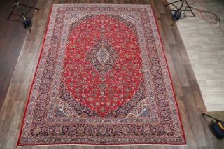 Vintage Traditional Floral Red 10x13 ft.  Signed Kashaan Area Rug Hand - Knotted 2