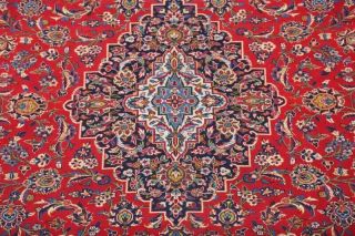 Vintage Traditional Floral Red 10x13 ft.  Signed Kashaan Area Rug Hand - Knotted 4