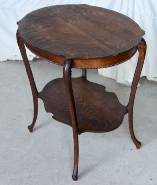 Antique Quarter Sawn Oak Parlor Table – Finish