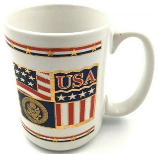Us Army Vintage Coffee Mug Great Seal Military Red White Blue Stars Stripes Usa