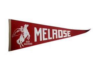Melrose Massachusetts Mass Ma High School Vintage Felt Pennant Flag Football