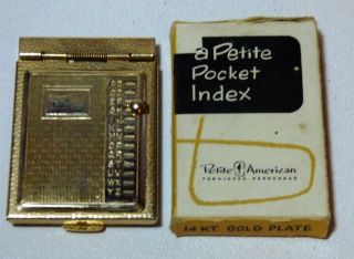 Vtg Petite American Pocket Telephone/address Index 14k Gold Plate Nos 503