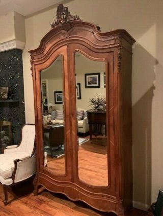 Antique Mirrored Armoire,  19th Century French