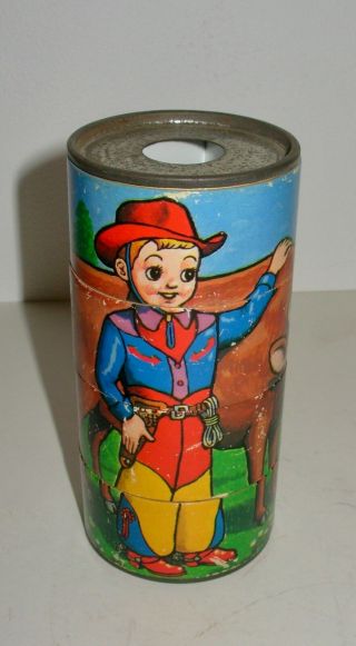 Vintage Kaleidoscope Cowboy,  Steer & Indian Chief Puzzle No 109 Made In Japan