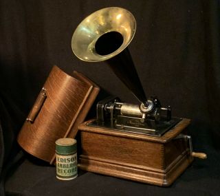 Antique Edison Standard D Cylinder Phonograph Horn Restored