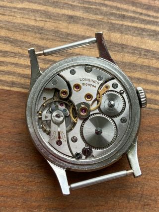 Vintage 33.  5mm LONGINES Calatrava 5891 - 4 Central Second Steel Watch Cal.  12.  68N 4