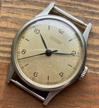 Vintage 33.  5mm LONGINES Calatrava 5891 - 4 Central Second Steel Watch Cal.  12.  68N 6