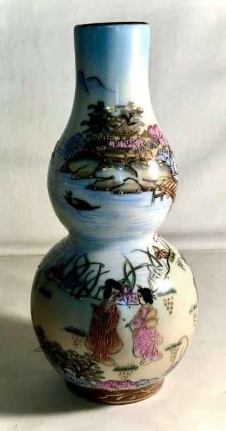 Vintage Hand Painted Nippon Geisha Girl 8 " Vase