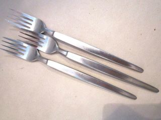 Vintage Sri Stanley Roberts Astro 3 Dinner Forks 7 - 1/2 " Satin Stainless Japan
