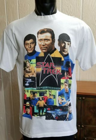 Vintage 1991 Star Trek Enterprise 25th Anniv Paramount Pictures T - Shirt Size Xl