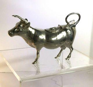 Antique Sterling Silver Creamer Cow English German Import Late To Early 19th Cen