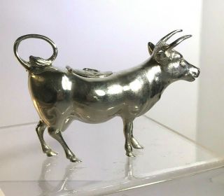 antique STERLING SILVER CREAMER COW ENGLISH GERMAN IMPORT LATE TO EARLY 19TH CEN 3
