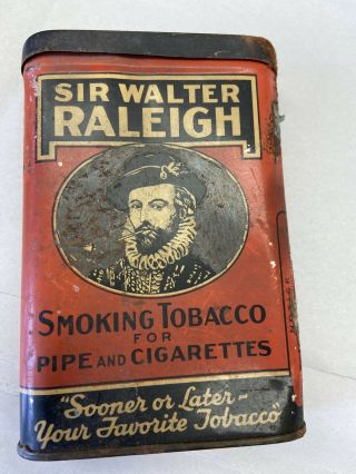 Vintage Sir Walter Raleigh Smoking Tobacco For Pipe & Cigarette Tin Empty