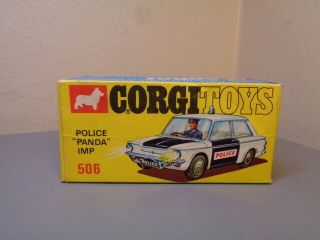 Corgi Toys No 506 Vintage Box For Sunbeam Imp Panda Police Car Vg