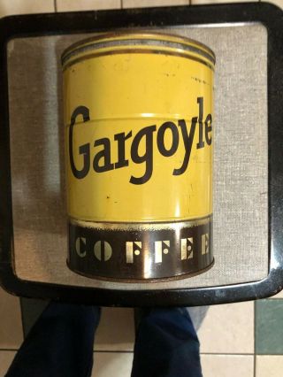 Vintage 2 Lb.  Gargoyle Coffee Tin O.  R.  Pieper C0.  Milwaukee,  Wisconsin